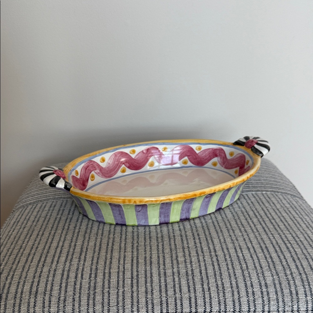 MacKenzie-Childs Ceramic Piccadilly Au Gratin Baking/Serving Dish